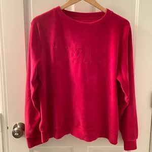 Zyia Active L Hot Pink Velour Sweatshirt Pullover Velvet
